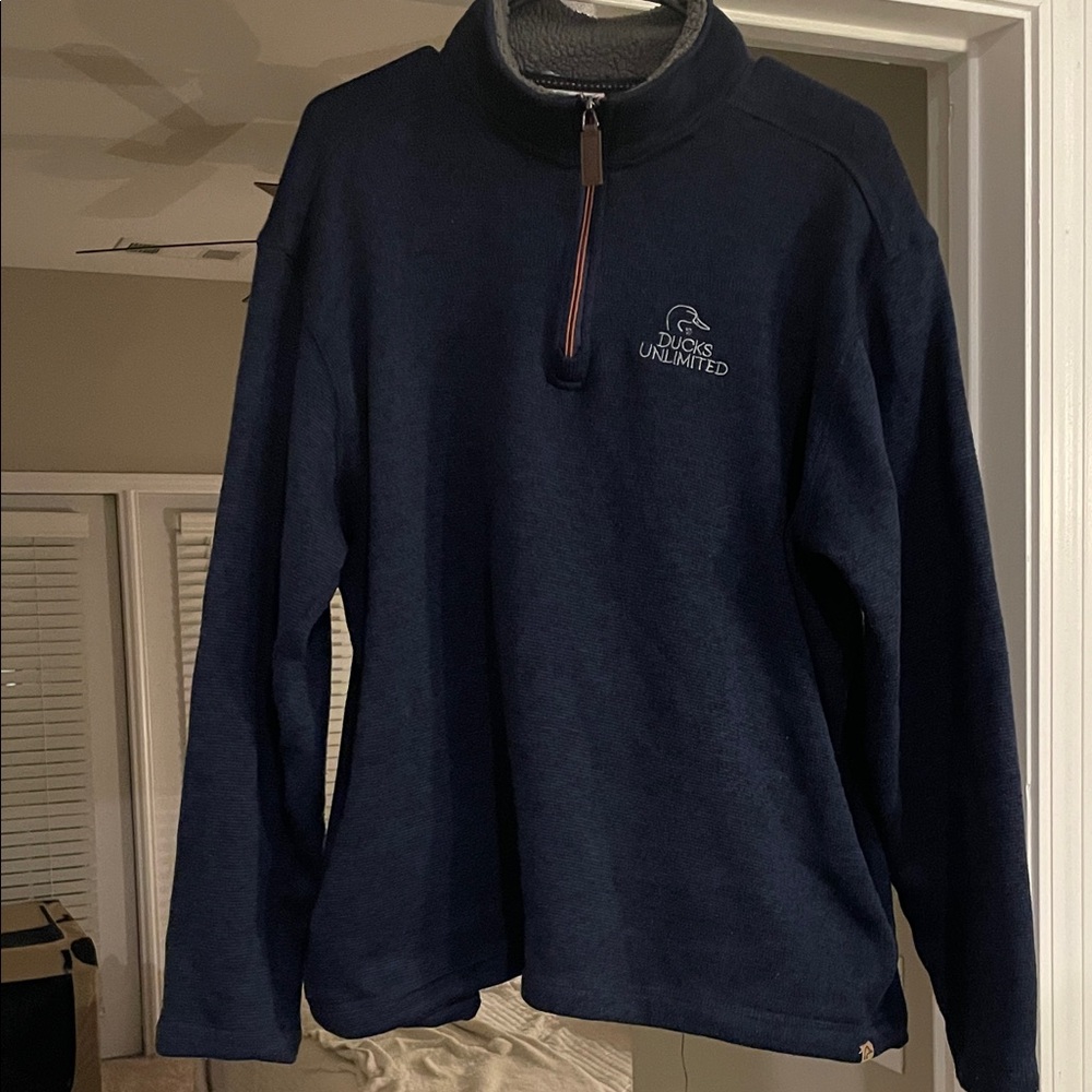 Ducks Unlimited Men's Navy Sweater Sherpa Collar